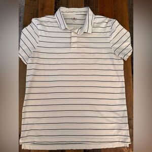 J. Crew Cream and Navy Striped Polo